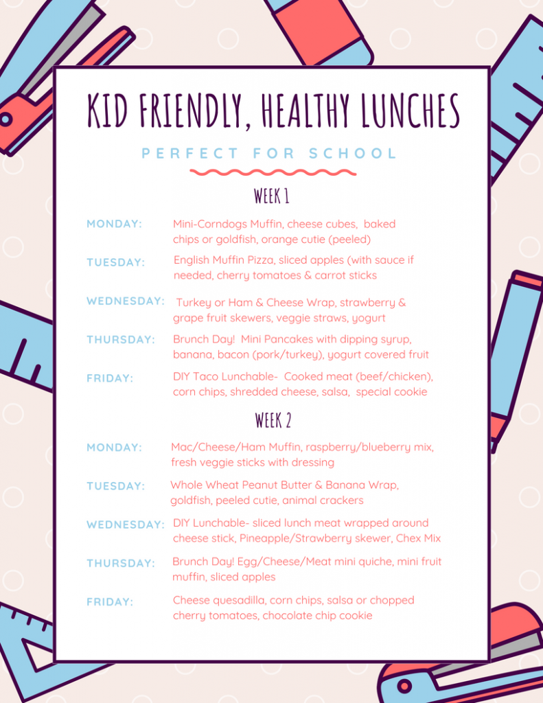 Two Weeks of KidFriendly Lunches (No Sandwiches) • Thrive Tutoring